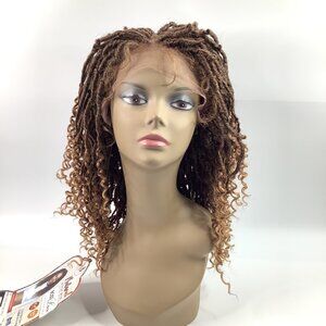 Synthetic Lace Front Wig With Natural-Looking Curly Dreadlocks 22" Long Ombre Br
